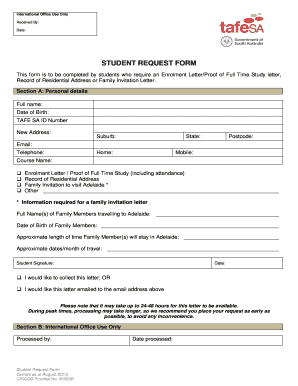 Student Request Form