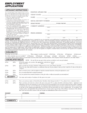 Employment Application Form