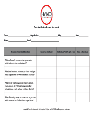 Voter Mobilization Resource Assessment Form