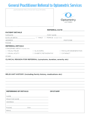 General Practitioner Referral to Optometric Services