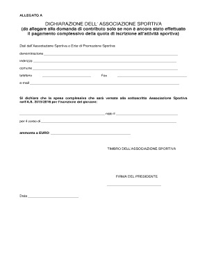 Dichiarazione dell’Associazione Sportiva