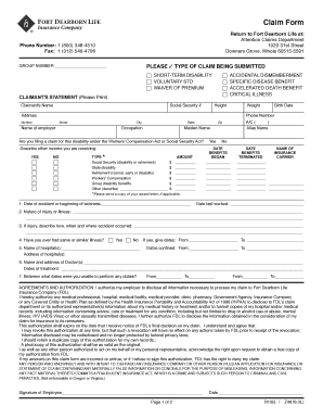 Fort Dearborn Life Insurance Claim Form
