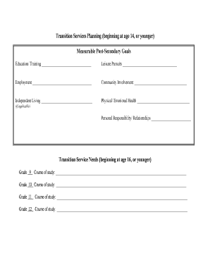 Transition Services Planning Form