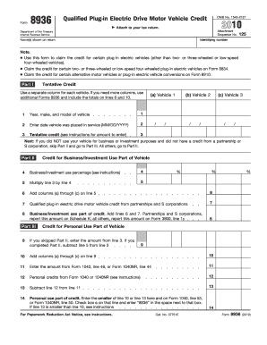 Form 8936 Plug-in Electric Vehicle Credit