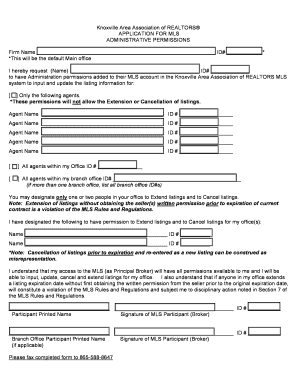 Knoxville Area Association of REALTORS MLS Application