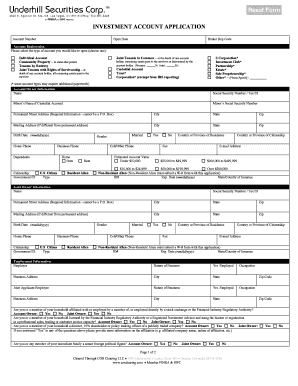 Investment Account Application Form