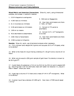 Measurements and Calculations - Vidor ISD - vidorisd