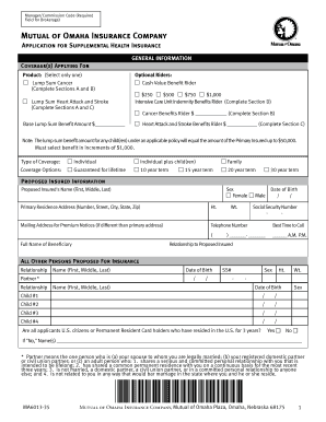 Mutual of Omaha Supplemental Health Insurance Application