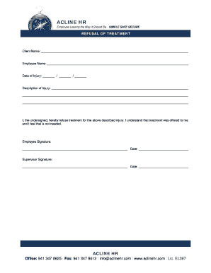Employee Refusal of Treatment Form