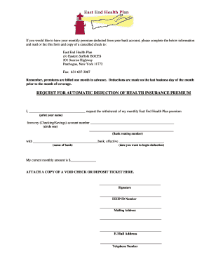 Request for Automatic Deduction of Health Insurance Premium