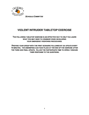 Violent Intruder Tabletop Exercise