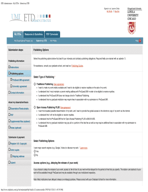 ETD Publishing Options Form