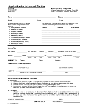 Application for Intramural Elective