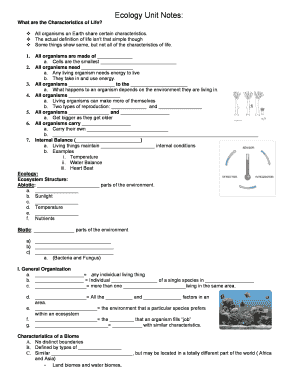 Ecology Unit Notes