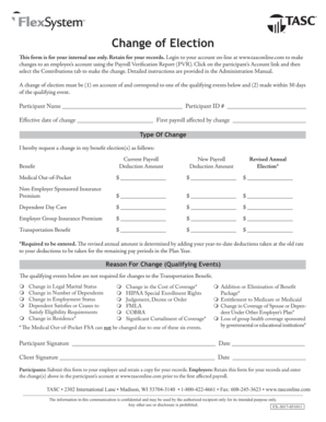 Benefit Election Change Form