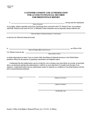 Customer Consent for Financial Records Access
