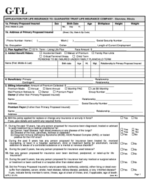 Guarantee Trust Life Insurance Application