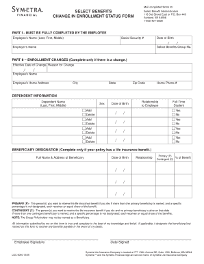 Change in Enrollment Status Form