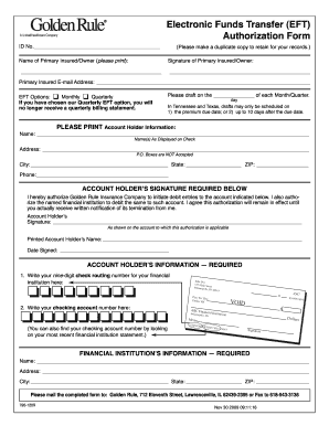 Electronic Funds Transfer Authorization Form