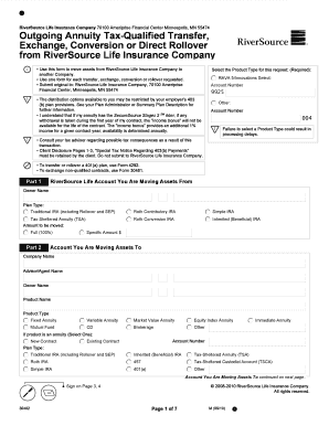 RiverSource Life Insurance Company 403(b) Transfer Form