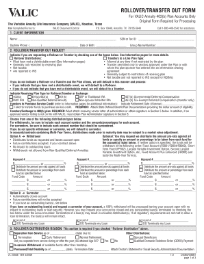 VALIC 403(b) Rollover/Transfer Out Form