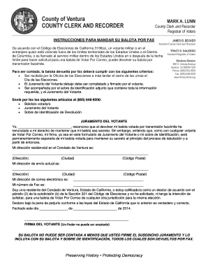 Instrucciones para Mandar su Balota por Fax
