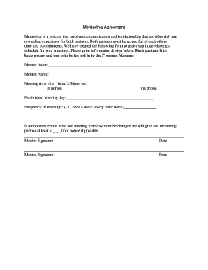 Mentoring Agreement