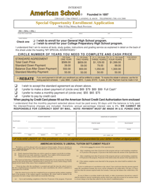 American School Enrollment Application
