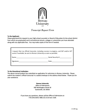 Transcript Request Form