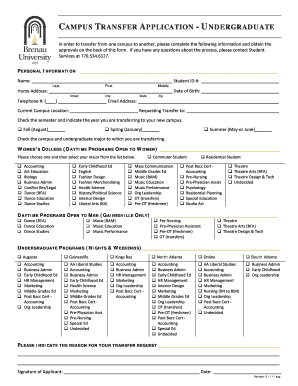 Campus Transfer Application - Undergraduate