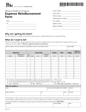Minnesota Medical Expense Reimbursement Form