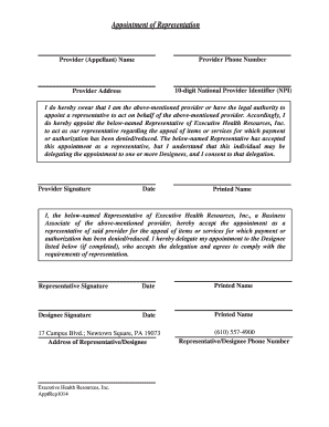 Appointment of Representation Form