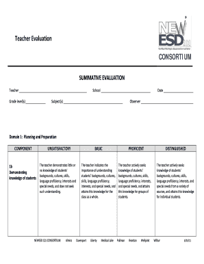 Teacher Summative Evaluation Form
