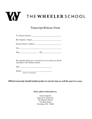 Transcript Release Form