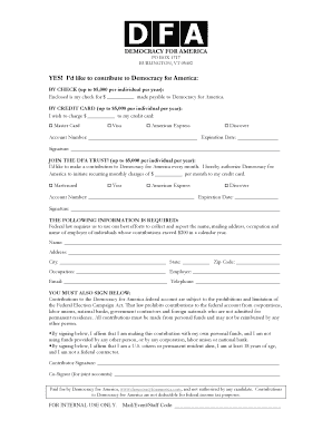 Democracy for America Donation Form