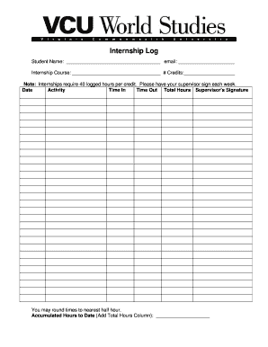 Internship Log Form