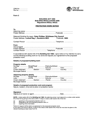 Protection Work Notice