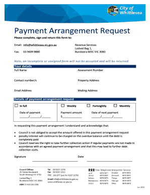 Payment Arrangement Request Form