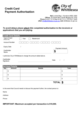 Credit Card Payment Authorization