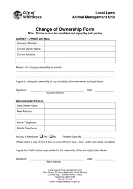 Change of Ownership Form