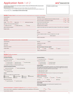 INTO Manchester Student Application Form