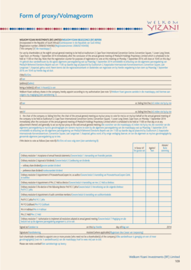 Proxy Form for Annual General Meeting
