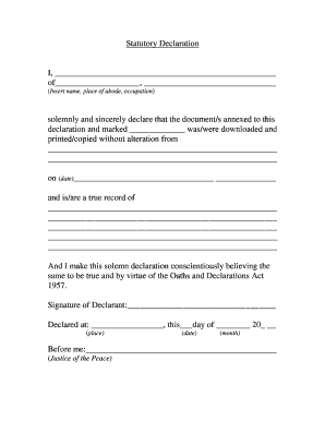 Statutory Declaration Form