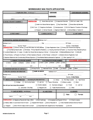WorkSource WIA Youth Application