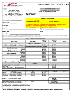 Exhibitor Utility Charge Form
