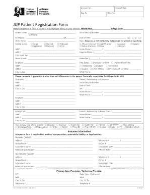 JUP Patient Registration Form