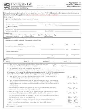 Producer Contract and Appointment Application
