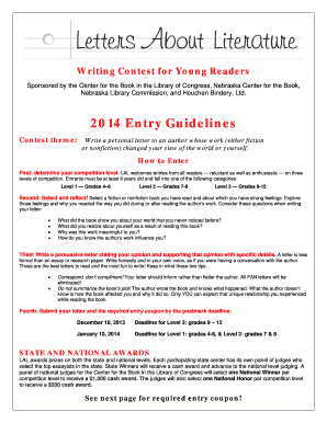 Letters About Literature Contest Entry Form