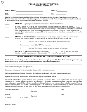 Piedmont Financial Agreement