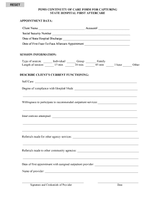 POMS Continuity of Care Form